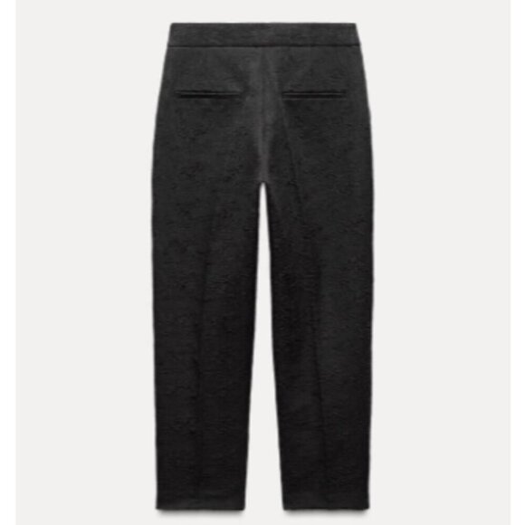 ZARA WOMAN Black Jacquard Ankle Pants Size Medium - Picture 5 of 15
